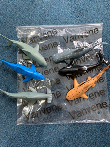 Vanvene Shark Toy Figures 7 Inches - Ocean Animals Bath Toys Rubber Figures for Boys Kids Gift- 6 Pieces Set