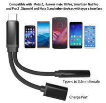 VANVENE Nylon Braided 2 in 1 USB C Type C to  3.5mm Headphone Audio Aux Jack & Charge  Adapter Cable Converter for Motorola Moto Z,  Letv Le Pro 3 and Other Mobile Phone That  Without 3.5mm Audio Jack