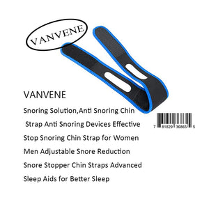 VANVENE Snoring Solution,Anti Snoring Chin  Strap Anti Snoring Devices Effective  Stop Snoring Chin Strap for Women  Men Adjustable Snore Reduction  Snore Stopper Chin Straps Advanced  Sleep Aids for Better Sleep