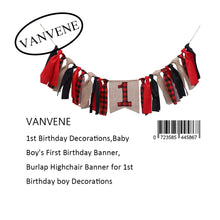 VANVENE 1st Birthday Decorations,Baby  Boy's First Birthday Banner, Burlap Highchair Banner for 1st  Birthday boy Decorations