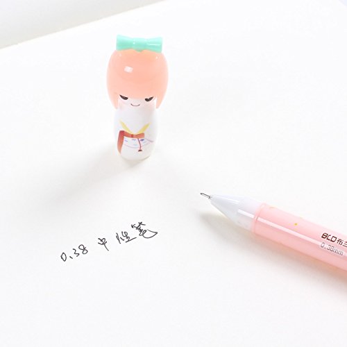  VANVENE 12pcs/lot Small Fresh Japanese Doll colored gel pens  for writing cartoon 0.38mm black ink roll pen office school supplies :  Office Products