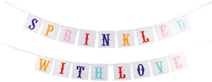 VANVENE Sprinkled with Love Banner for Baby  Shower,Wedding Party Decorations  Color Card Bunting Banner
