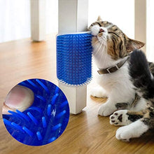 Self Groomer with Catnip Pouch,Cat Self Groomer Wall Corner Massage Groomer Cat Self Grooming Brush