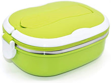 VANVENE Stainless Steel Insulated Square Lunch Box for Children, Kids and Adult, Portable Picnic Storage Boxes, School Student Food Container with Spoon (Green)