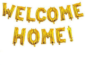 VANVENE 16 "Welcome Home Balloon Banner Style Balloons Foil Letter Balloon Anniversary Celebration Party Decorations, Gold