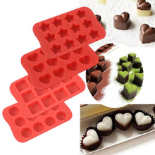 VANVENE  Silicone Baking Mold, Chocolate Molds&Candy  Molds Set, Tray 4-in-1 Silicone Molds Set for  Cupcakes,Muffins,Soap and Brownies-Red