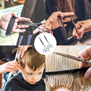VANVENE Hair Scissors Professional Hair Cutting  Scissors Shears Set Hairdressing Scissors  Barber Shear for Barber Salon Thinning  Scissors Stainless Steel Scissors with  Haircut Comb Hair Cutting Shears