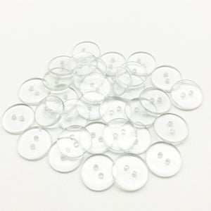 VANVENE Clear Transparent Resin Buttons Round Sewing Shirt Button Embellishments Pack of 100 (15mm)