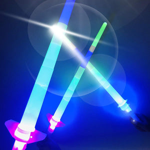 VANVENE LED Light Up Swords Expandable Saber Toys Glow in Dark 4-Section 5 Colors [20 Pack] Bulk, Mini Foam Sticks Toys for Birthday Party Favor Decoration, Halloween Supplies - Batteries Included B07SL3TGLT