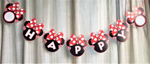 VANVENE Red Minnie Happy Birthday Banner  Red Bow Polka Dot Mini Mouse for  Kids Girls Boys Party Decorations