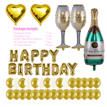 VANVENE Birthday Supplies. Gold Balloon Decoration Set with HAPPY BIRTHDAY Foil Balloon Large Champagne Balloons and Latex Balloons 48Pcs for Birthday Party Supplies