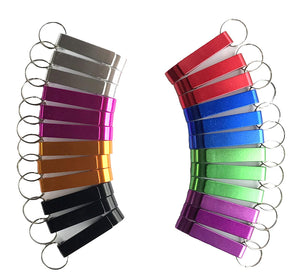 24-Pack Solid Aluminum Bartender Keychain Pocket Beer Bottle Opener, 8 Colors Random color