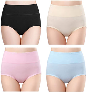 VANVENE Women's High Waisted Cotton Underwear Ladies Soft Full Briefs Panties Multipack