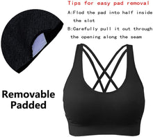 VANVENE 3 Pack Women's Moisture-Wicking Sports Bras Medium Support Cross Back Wirefree Removable Cups Yoga Sport Bra
