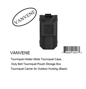 VANVENE Tourniquet Holder Molle Tourniquet Case, Duty Belt Tourniquet Pouch Storage Box Tourniquet Carrier for Outdoor Hunting (Black)