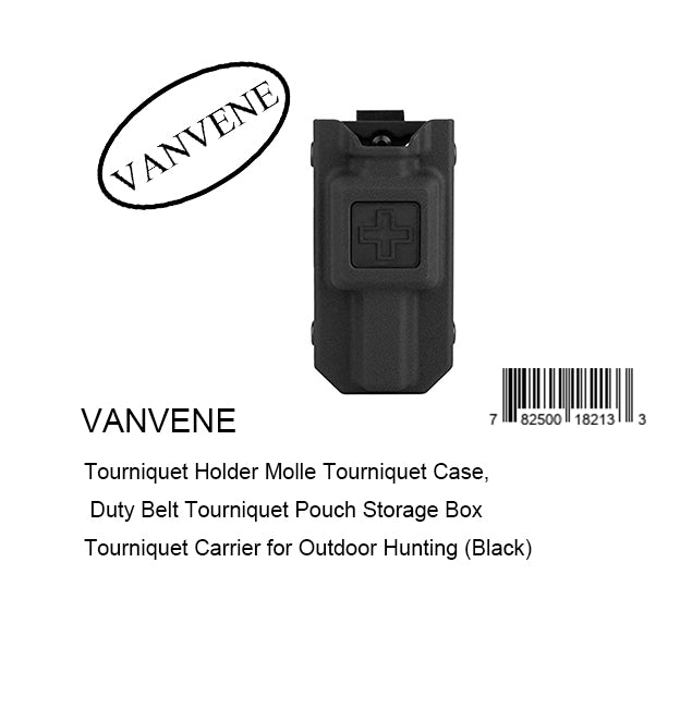 VANVENE Tourniquet Holder Molle Tourniquet Case, Duty Belt Tourniquet Pouch Storage Box Tourniquet Carrier for Outdoor Hunting (Black)