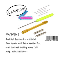 VANVENE Doll Hair Rooting Reroot Rehair  Tool Holder with Extra Needles for  Girls Doll Hair Making Tools Doll  Wig Tool Accessories