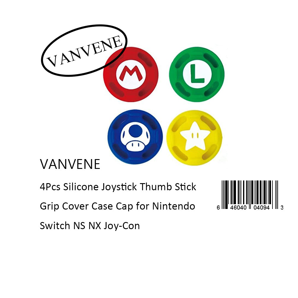 VANVENE 4Pcs Silicone Joystick Thumb Stick  Grip Cover Case Cap for Nintendo  Switch NS NX Joy-Con
