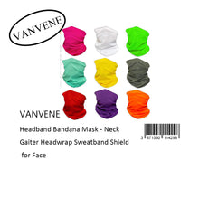 VANVENE Headband Bandana Mask - Neck Gaiter Headwrap Sweatband Shield for Face