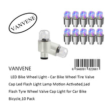 VANVENE LED Bike Wheel Light - Car Bike  Wheel Tire Valve Cap Led Flash Light Lamp  Motion Activated,Led Flash Tyre Wheel Valve  Cap Light for Car Bike Bicycle,10 Pack